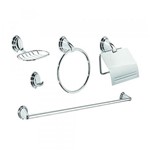 Ficha técnica e caractérísticas do produto Kit de Acessórios para Banheiro Presenza em Metal Primafer