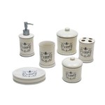 Ficha técnica e caractérísticas do produto Kit de Banheiro de Porcelana Le Savon 6 Pcs - Incasa - BRANCO