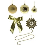 Ficha técnica e caractérísticas do produto Kit de Bolas e Enfeites de Natal Dourado 98 Unidades - Orb Christmas
