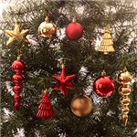 Ficha técnica e caractérísticas do produto Kit de Bolas e Enfeites Vermelhos e Dourados 64 Peças - Orb Christmas