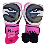 Ficha técnica e caractérísticas do produto Kit de Boxe / Muay Thai Luva 12oz Bandagem Bucal Feminino - Pink - Colors - Naja
