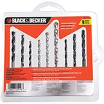 Ficha técnica e caractérísticas do produto Kit de Brocas com 9 Peças - Black & Decker
