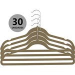 Ficha técnica e caractérísticas do produto Kit de Cabides de Veludo Bege 30 Peças - Orb