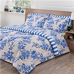 Ficha técnica e caractérísticas do produto Kit de Cama King Melissa Azul 7 Peças - Casa & Conforto