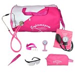 Ficha técnica e caractérísticas do produto Kit de Enfermagem Completo com Relógio para Jaleco - Pink