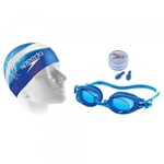 Ficha técnica e caractérísticas do produto Kit de Natação Speedo Swim 3.0 Azul (Touca, Óculos, Protetor de Ouvido)