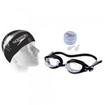 Ficha técnica e caractérísticas do produto Kit de Natação Speedo Swim 3.0 Preto (Touca, Óculos, Protetor de Ouvido)