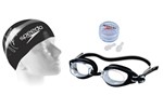 Ficha técnica e caractérísticas do produto Kit de Natação Speedo Swimkit 30 Preto (Touca, Óculos, Protetor de Ouvido)