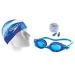 Ficha técnica e caractérísticas do produto Kit de Natação (Touca, Óculos, Protetor de Ouvido) Swimkit 3.0 Azul - Speedo