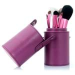 Ficha técnica e caractérísticas do produto Kit De Pincéis Para Maquiagem - 12 Pincéis + Case Porta Pincéis - Roxo