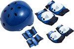 Ficha técnica e caractérísticas do produto Kit de Proteção para Skate com Capacete Tam. G Azul/marrom - Bel Sports