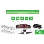 Ficha técnica e caractérísticas do produto Kit de Ré com LED Dist. 0,3-1,8m com 4 Sensores de Estacionamento