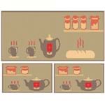 Ficha técnica e caractérísticas do produto Kit de Tapetes para Cozinha Sisllê Café da Manhã Bege 3 Peças