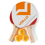 Ficha técnica e caractérísticas do produto Kit de Tênis de Mesa 2 Raquetes e 3 Bolas VT610 - Vollo