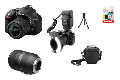 Ficha técnica e caractérísticas do produto Kit Dentista Nikon D5300 + Lente Nikon 105Mm Macro + Mk-14Ex