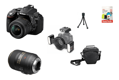 Ficha técnica e caractérísticas do produto Kit Dentista Nikon D5300 + Lente Nikon 105Mm Macro + Mk-Mt24