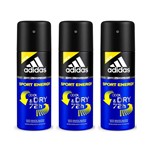 Ficha técnica e caractérísticas do produto Kit Desodorante Adidas Aerosol Masculino Sport Energy 150ml 3 Unidades