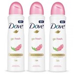 Ficha técnica e caractérísticas do produto Kit 3 Desodorante Aerosol Dove Go Fresh 150ml