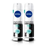 Ficha técnica e caractérísticas do produto Kit Desodorante Aerosol Feminino Nivea Invisible Black & White Fresh 150ml 2 Unidades