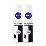 Ficha técnica e caractérísticas do produto Kit Desodorante Antitranspirante Nivea Invisible Black e White Aerosol - 150ml + 150ml