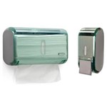 Ficha técnica e caractérísticas do produto Kit Dispenser Papel Toalha + Saboneteira Premisse Urban Compacta Verde - Verde