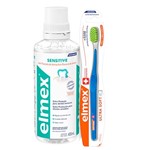 Ficha técnica e caractérísticas do produto Kit Elmex Escova Dental Ultra Soft 1 Unidade + Enxaguante Bucal Sensitive 400ml