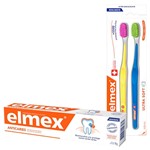 Ficha técnica e caractérísticas do produto Kit Elmex Escova Dental Ultra Soft 2 Unidades + Creme Dental Anticaries 90g
