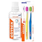 Ficha técnica e caractérísticas do produto Kit Elmex Escova Dental Ultra Soft 2 Unidades + Enxaguante Bucal Anticaries 400ml