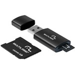 Ficha técnica e caractérísticas do produto Kit 3 em 1 Cartao Micro SD 4GB + Adaptador + Leitor USB MC057 - Multilaser