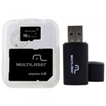 Ficha técnica e caractérísticas do produto Kit 3 em 1 Multilaser 16GB - Micro SD, Adaptador SD e Pen Drive MC112