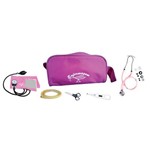 Kit Enfermagem Basic - Ap. de Pressão e Estetoscopio Rosa, Termometro, Tesoura, Garrote e Nec. Pink