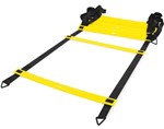 Ficha técnica e caractérísticas do produto Kit Escada Agilidade Amarela 4,5 Metros 10 Degraus + 20 Cones Chapeu Chines Rope Store