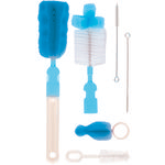 Ficha técnica e caractérísticas do produto Kit escovas para mamadeiras e canudo azul Buba
