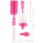 Ficha técnica e caractérísticas do produto Kit escovas para mamadeiras e canudo rosa Buba