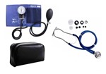 Ficha técnica e caractérísticas do produto Aparelho de Pressão Arterial + Estetoscópio Rappaport Azul - Gtech - Premium