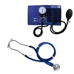 Kit Esfigmomanometro Obeso + Estetoscopio Rappaport Azul