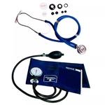 Ficha técnica e caractérísticas do produto Kit Esfigmomanômetro + Estetoscópio Rappaport Premium - Azul