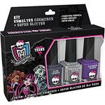 Ficha técnica e caractérísticas do produto Kit Esmaltes Cremosos + Glitter Monster High (3 Unidades)