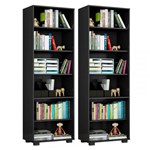 Ficha técnica e caractérísticas do produto Kit 2 Estantes Livreiro 6 Prateleiras Office Preto - Móveis Leão