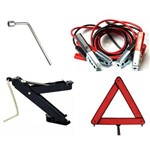 Kit Estepe para Carro - Macaco + Chave de Roda 17mm + Triângulo + Cabo Auxiliar