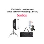 Ficha técnica e caractérísticas do produto Kit Estúdio com 1 Softbox Godox 60x60cm com Bocal Único Simples