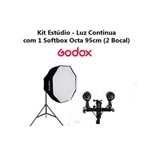 Ficha técnica e caractérísticas do produto Kit Estúdio com 1 Softbox Godox Octa 95cm com Bocal Duplo Simples
