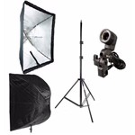 Ficha técnica e caractérísticas do produto Kit Estúdio Fotográfico Iluminação Luz Continua para Fotografia e Filmagem Softbox 60x90cm