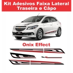 Ficha técnica e caractérísticas do produto Kit Faixa Onix Effect Branco Adesivo Capô Lateral E Traseira
