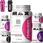 Ficha técnica e caractérísticas do produto Kit Feminino Massa Muscular Max Titanium - BAUNILHA