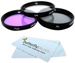 Ficha técnica e caractérísticas do produto KIT Filtro UV CPL FLD e case para lente com rosca de 55mm
