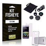 Kit Fisheye Lg X Cam Película de Vidro + Capa Tpu e Lente Olho de Peixe -Armyshield