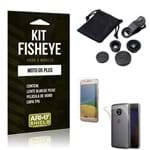 Ficha técnica e caractérísticas do produto Kit Fisheye Moto G5 Plus Película De Vidro + Capa Tpu E Lente Olho De Peixe -Armyshield