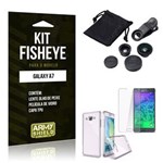 Ficha técnica e caractérísticas do produto Kit Fisheye Samsung A7 2015 Película de Vidro + Lente Fisheye + Capa TPU -ArmyShield