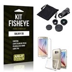 Ficha técnica e caractérísticas do produto Kit Fisheye Samsung S6 Película de Vidro + Lente Fisheye + Capa TPU -ArmyShield